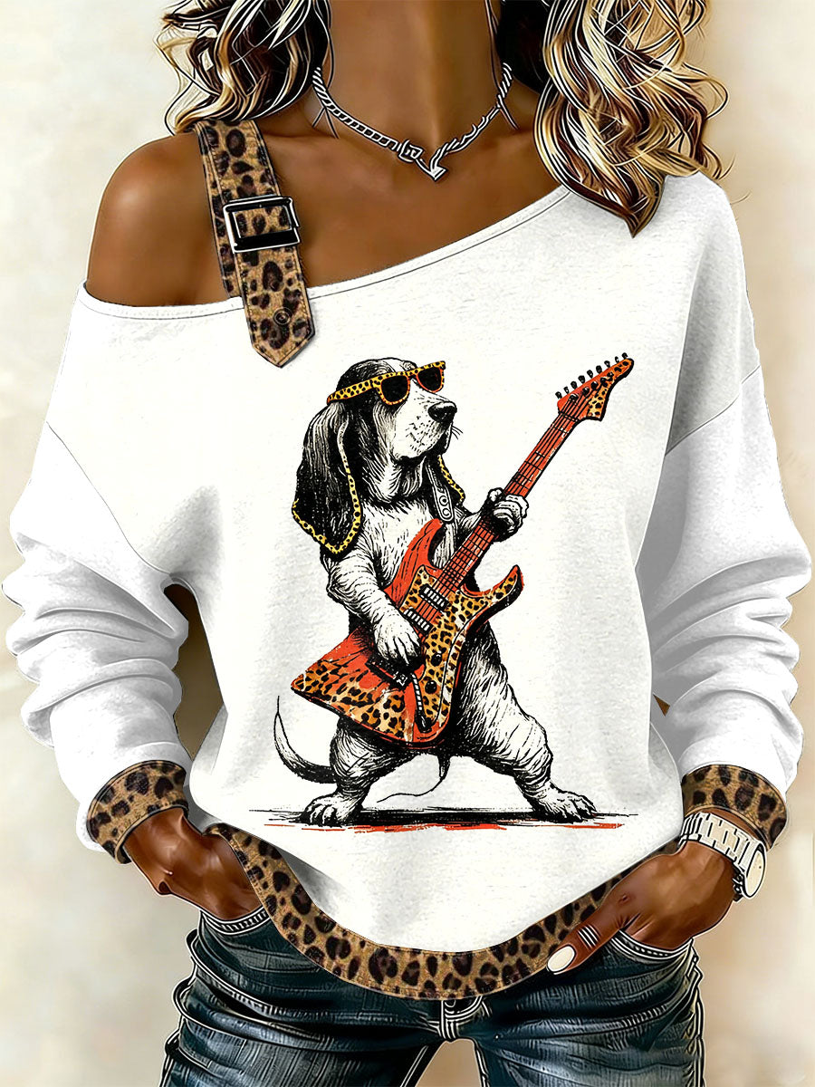 Damska bluza z motywem punk z nadrukiem w stylu vintage