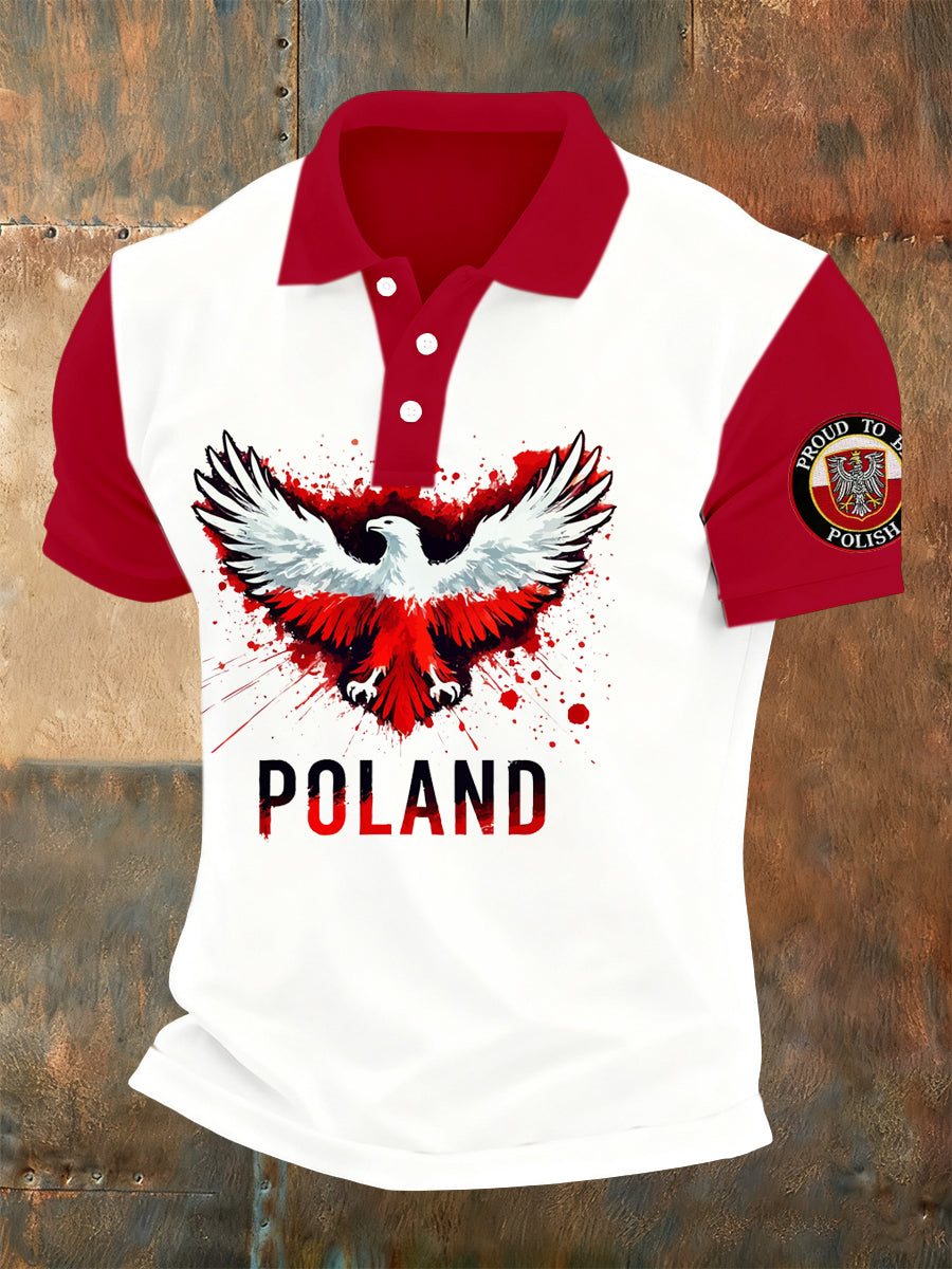 Męska koszulka polo z nadrukiem inspirowana polą