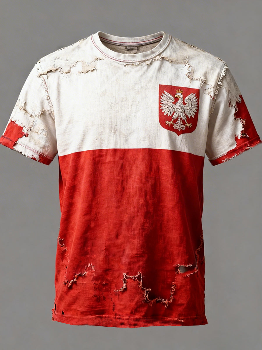 Męska Polska Nadruk Casual T-Shirt