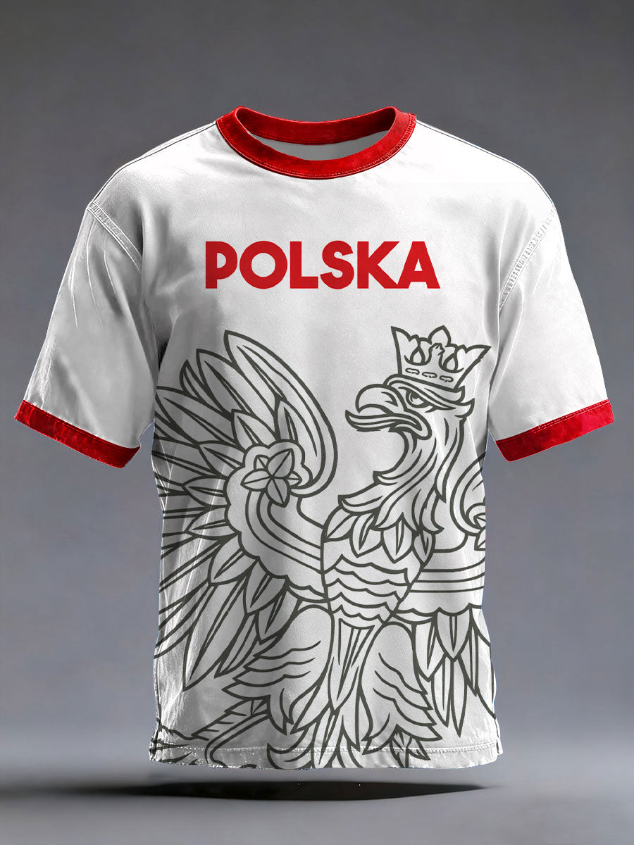 Męska Polska z nadrukiem Casual T-Shirt