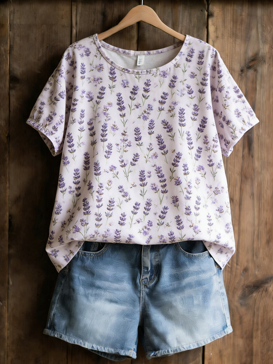 Damskie Rośliny Kwiaty Nadruk Casual T-Shirt