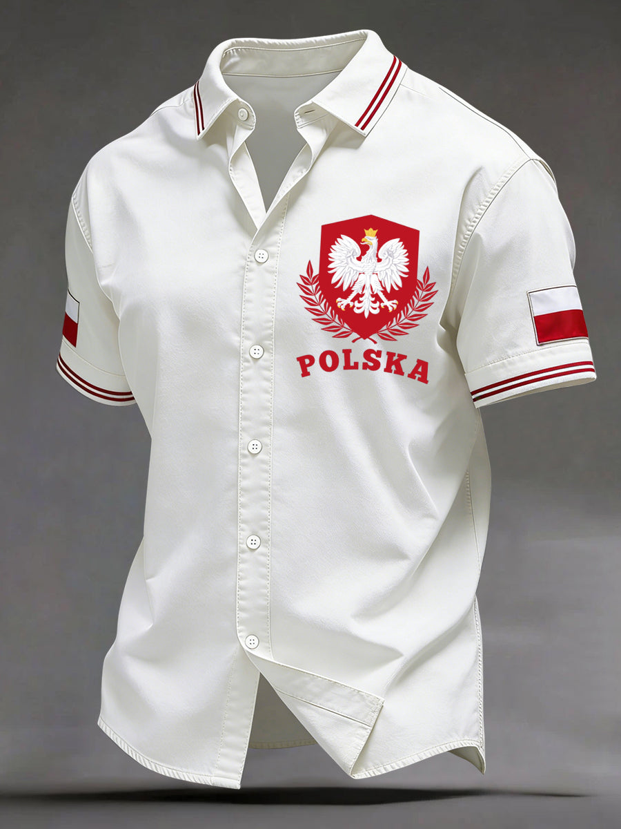 Koszula z godłem polskiego orła w stylu vintage