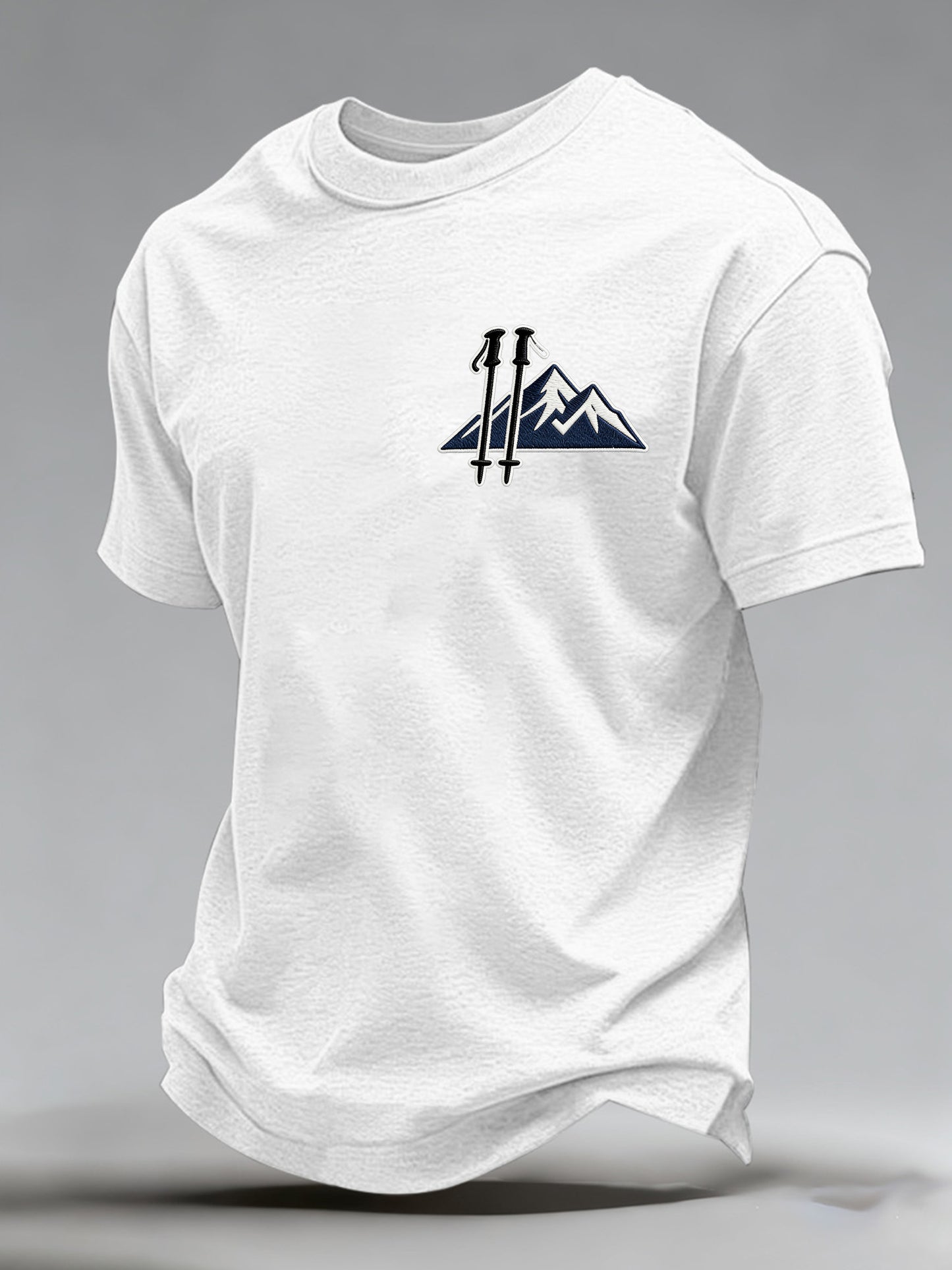 Męska koszulka z nadrukiem w stylu polskim na rowerze Outdoor Snow Mountain Art