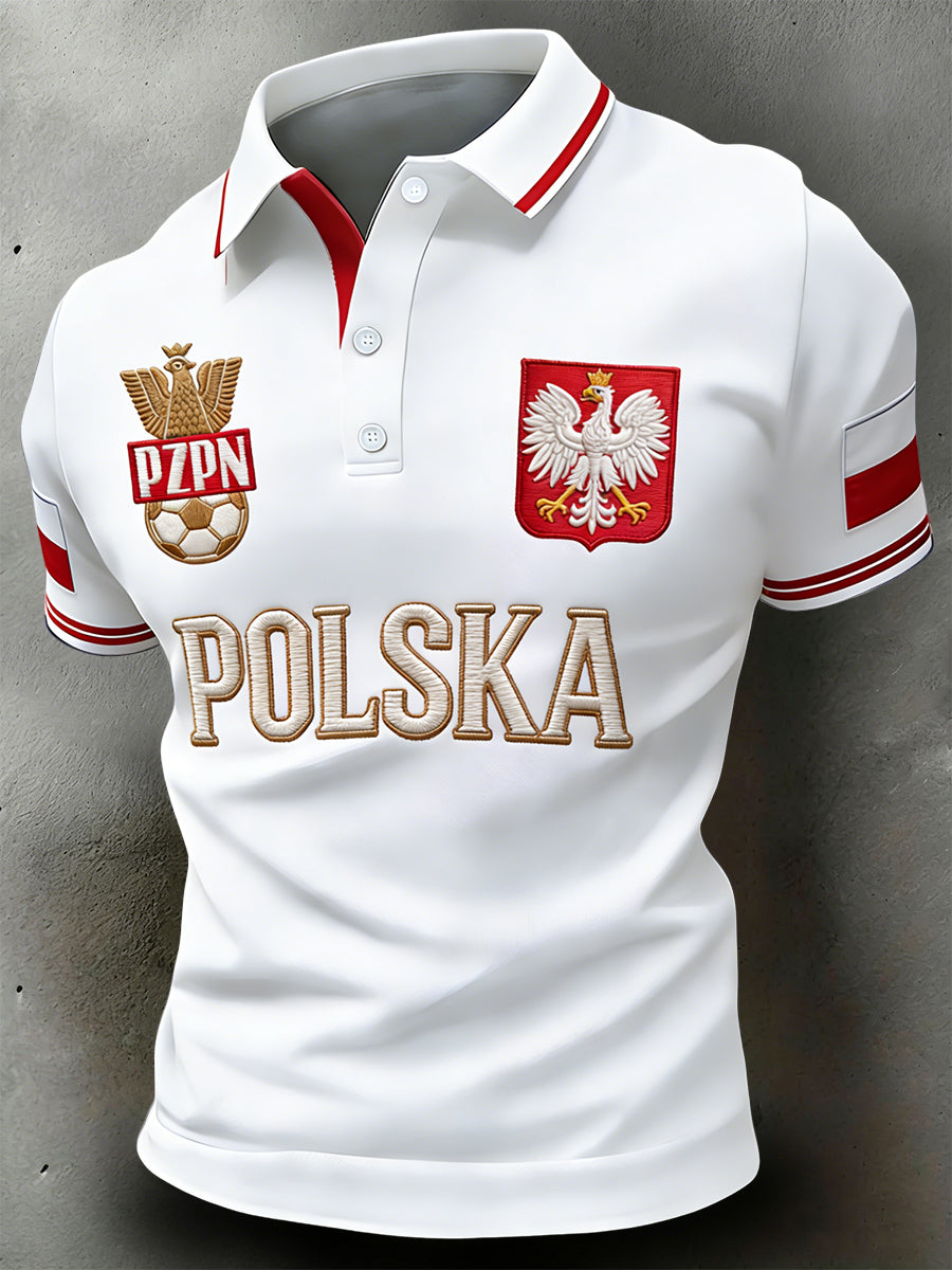 Retro polska piłka nożna godło Casual Koszulka polo