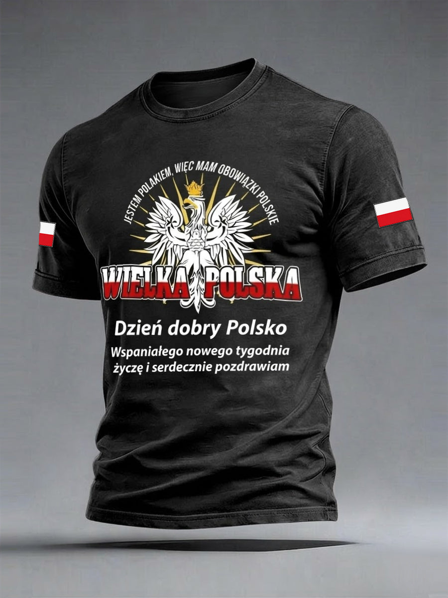 Vintage Polski Orzeł Patriot Casual T-Shirt