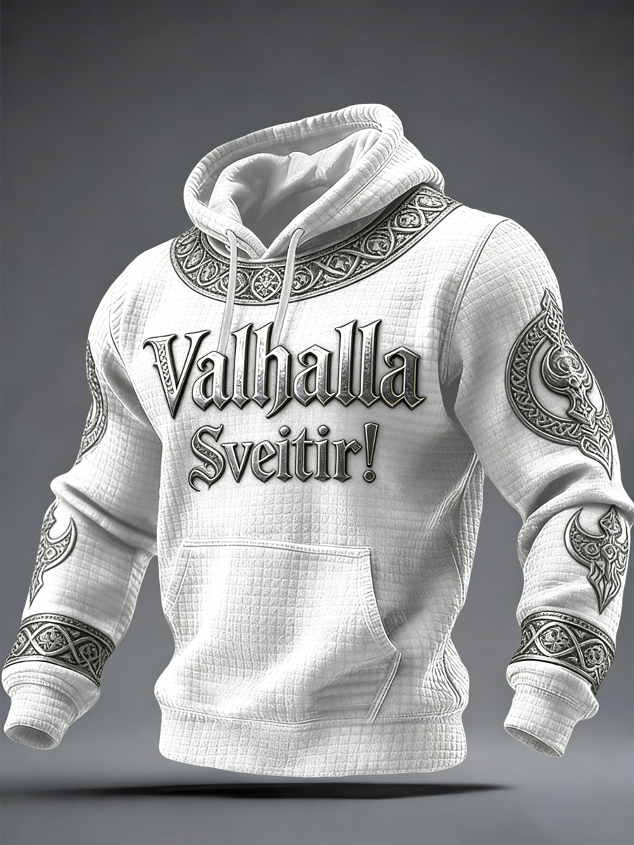Męska bluza z kapturem z nadrukiem w stylu wikingów Valhalla