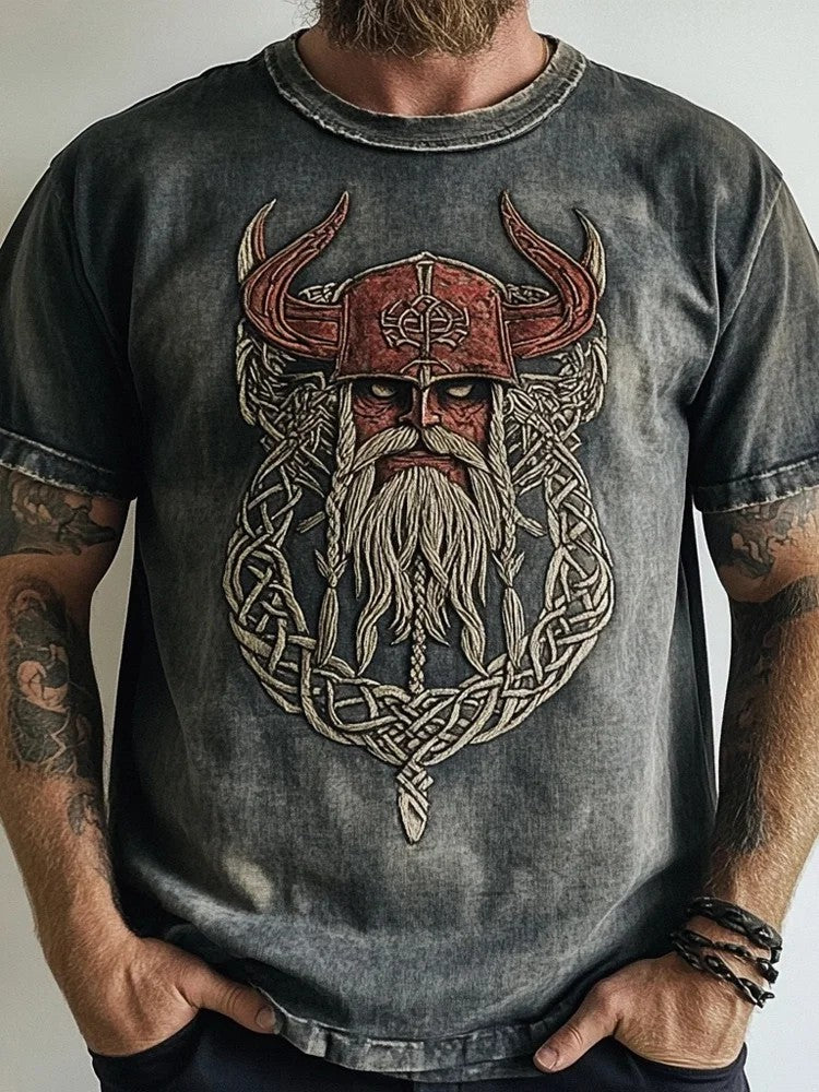 Męski t-shirt z nadrukiem wikingów