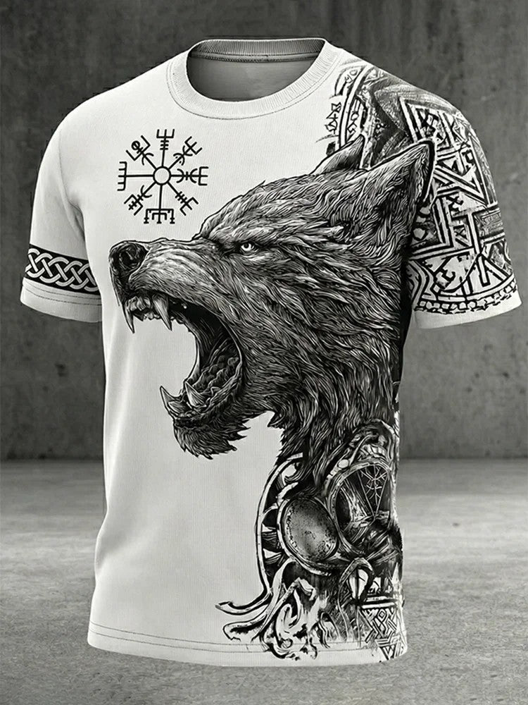 Męski t-shirt z nadrukiem wikingów