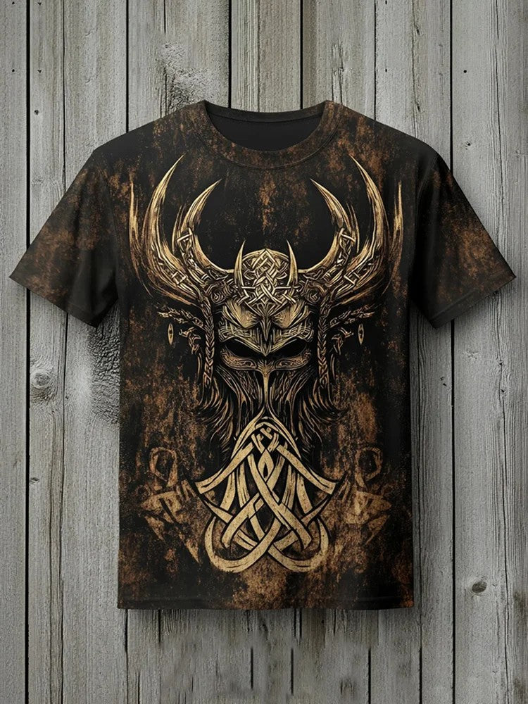Męski t-shirt z nadrukiem wikingów