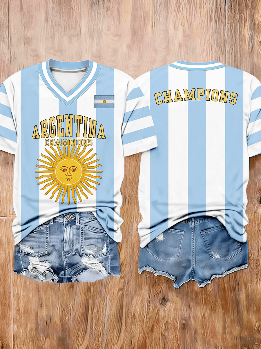 Koszulka z krótkim rękawem, damska Argentina Champions