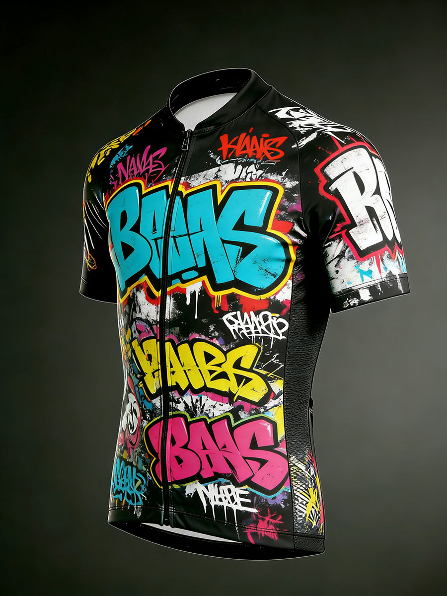 Męska klasyczna kurtka rowerowa w stylu casual z nadrukiem graffiti