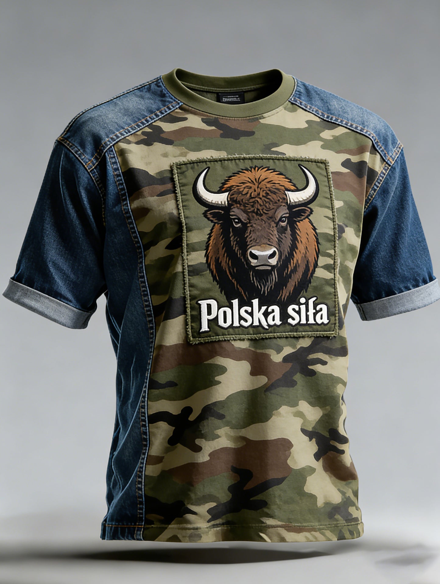 Męski polski kamuflaż w stylu wojskowym Art Print T-Shirt