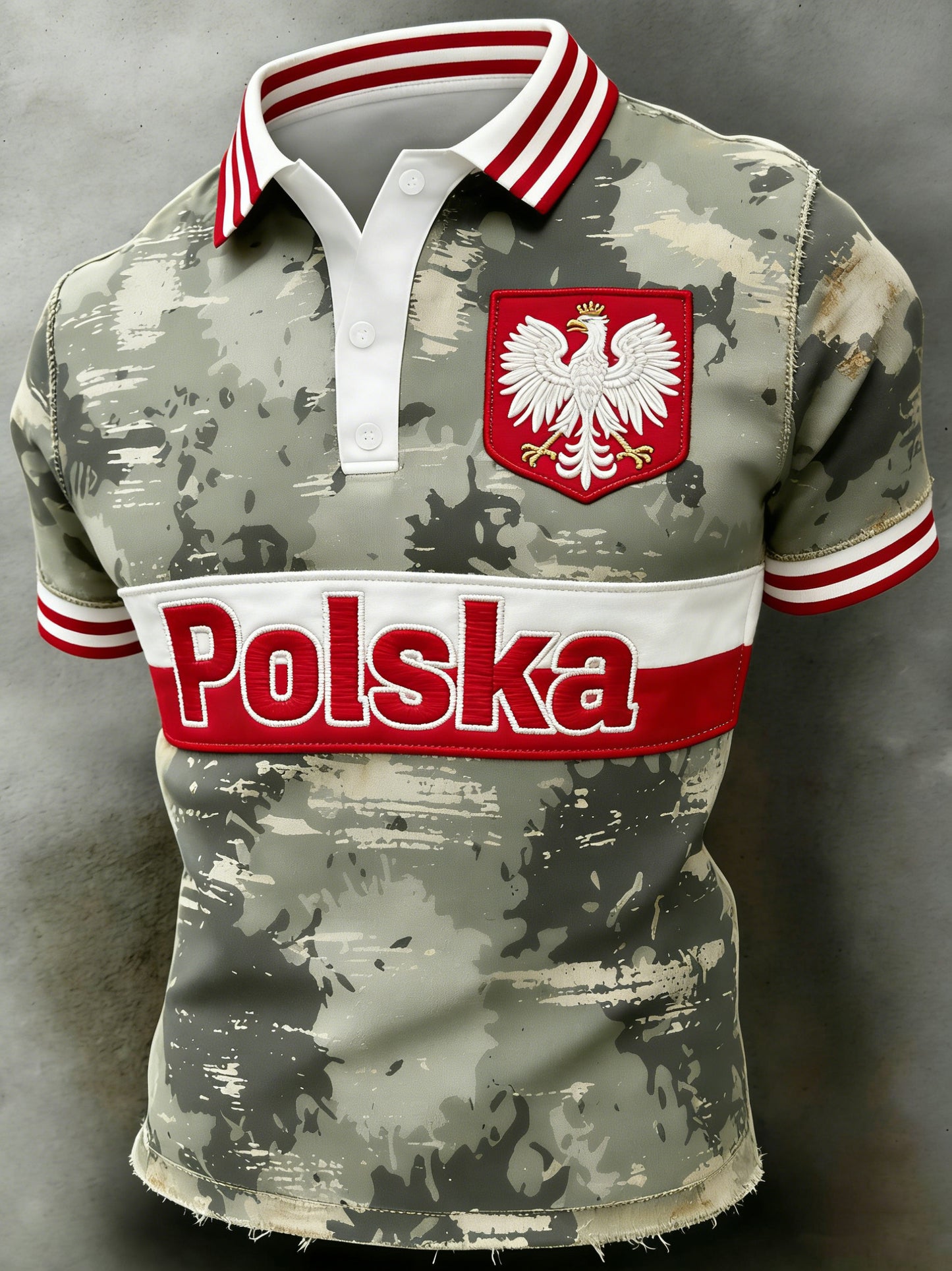 Męski polski kamuflaż w stylu wojskowym Art Print Polo