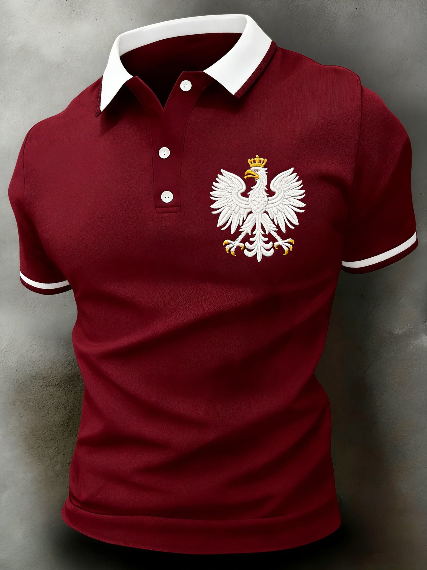 Męski koszulka polo z motywem flagi polskiej i nadrukiem narodowego ptaka