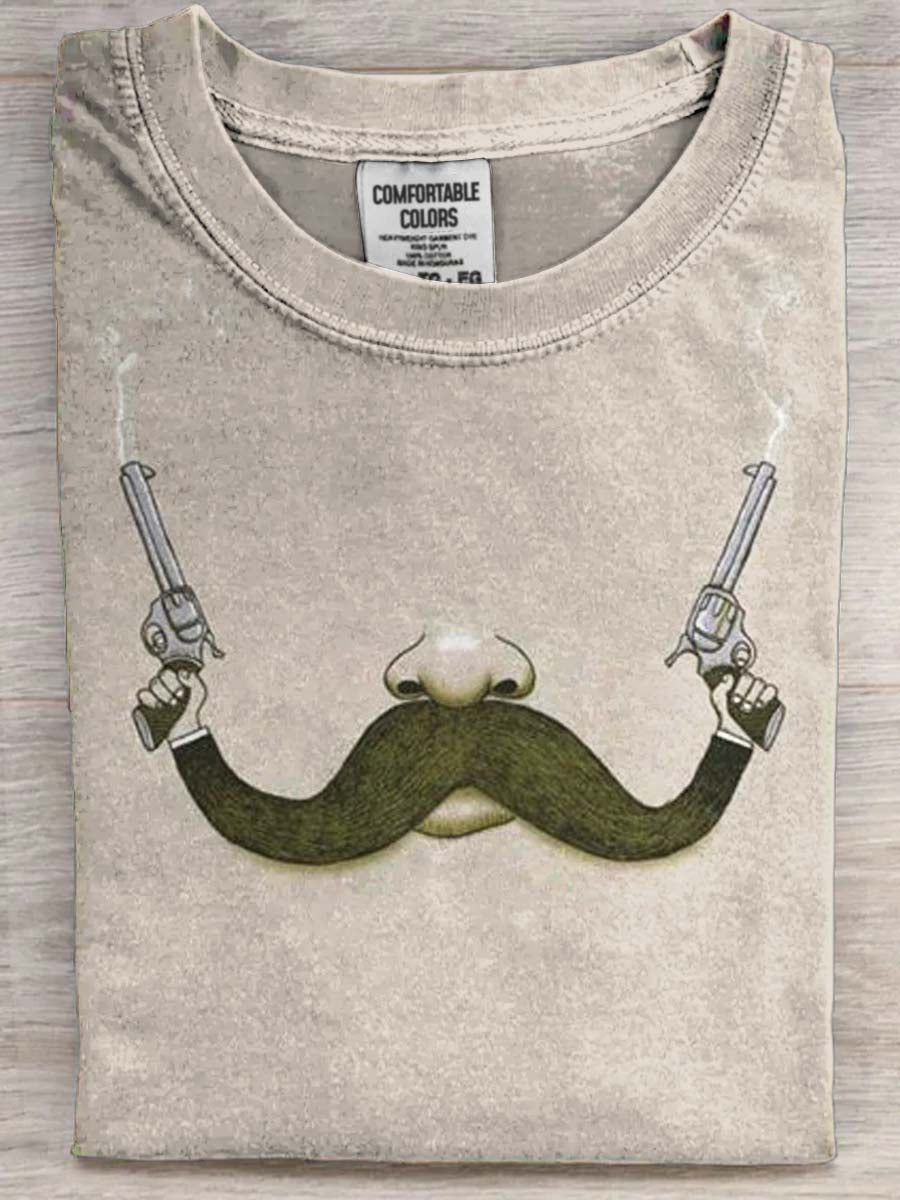 Funny Beard Snatcher z nadrukiem Casual Koszulka z krótkim rękawem