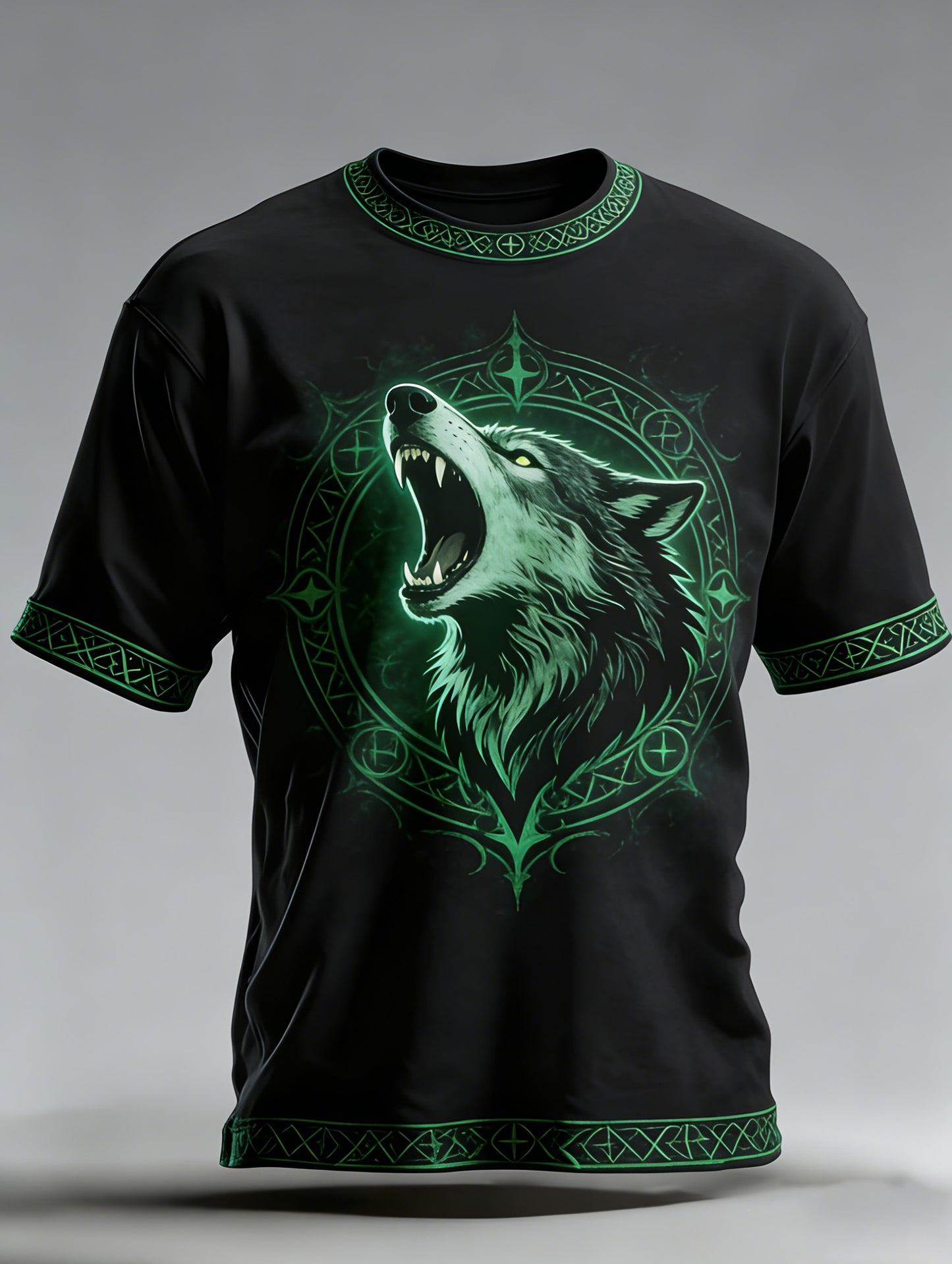 Męski t-shirt z artystycznym nadrukiem w stylu polskiego czarodzieja „Magiczny Świat”