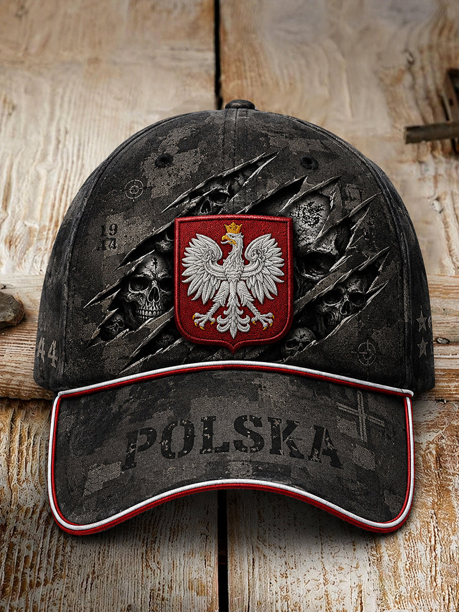 Męski kapelusz w stylu vintage z kamuflażowym wzorem