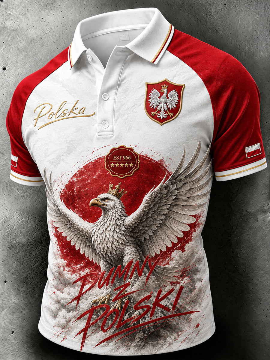 Męska koszulka polo w stylu rugby w stylu art print