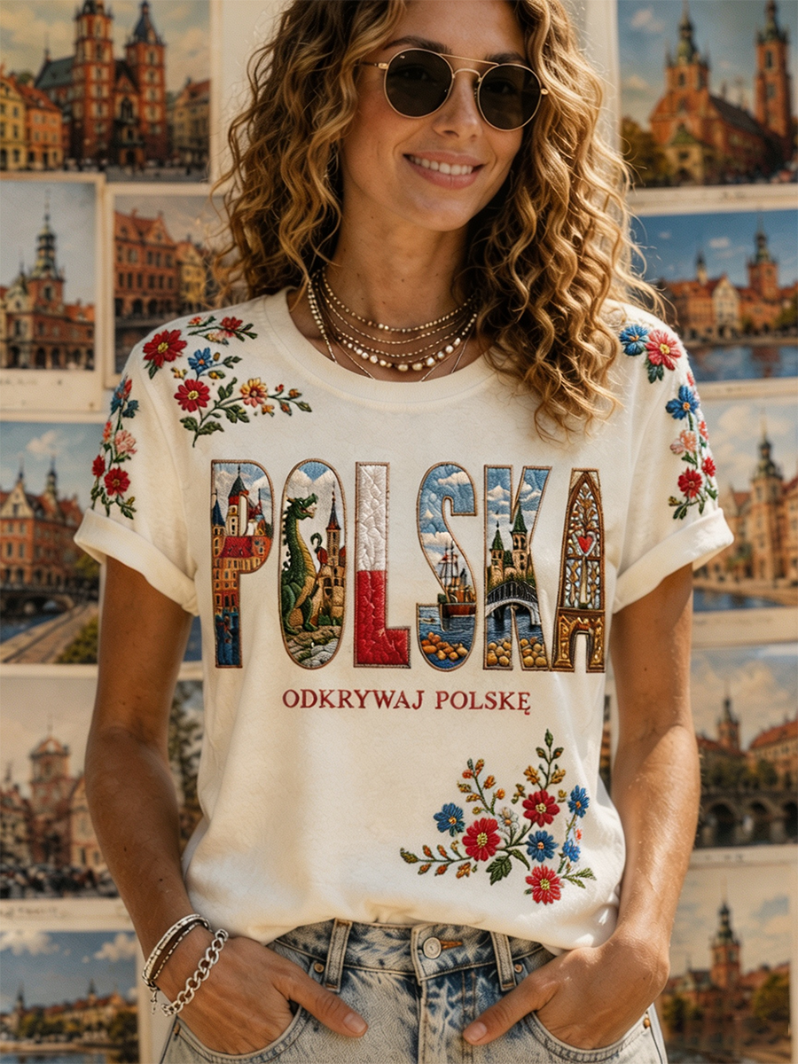 Damski t-shirt miejski z krótkim rękawem
