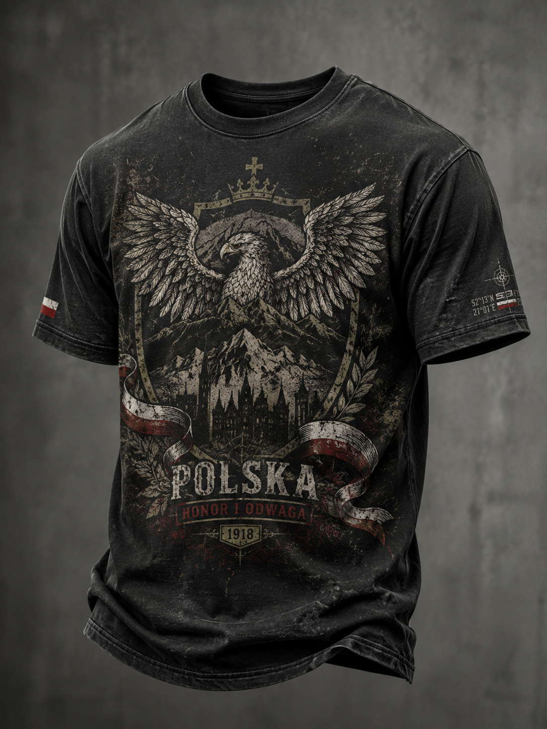 Męski t-shirt wojskowy polskich sił zbrojnych z krótkim rękawem