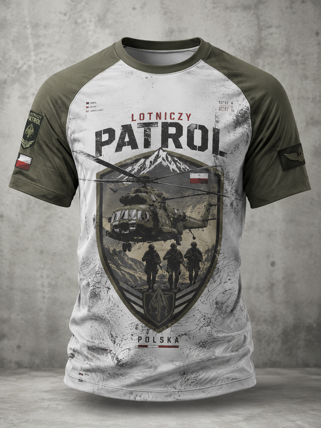 Męski t-shirt wojskowy polskich sił zbrojnych z krótkim rękawem