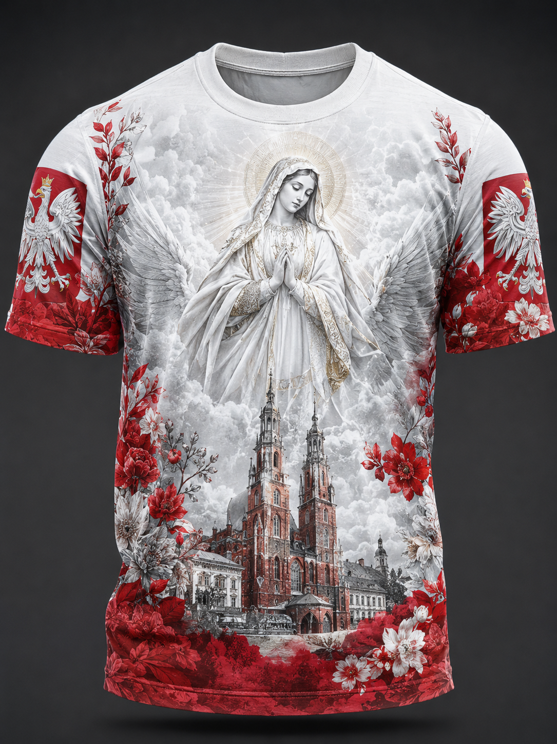 Męska koszulka z krótkim rękawem Wniebowzięcia Najświętszej Maryi Panny