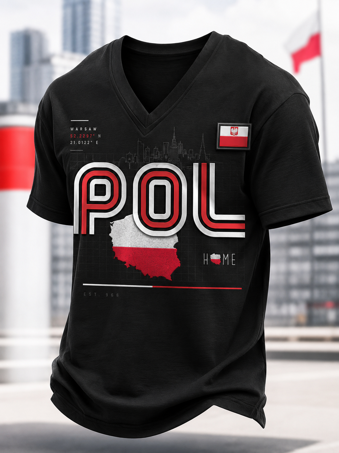 Koszulka męska Polska z krótkim rękawem