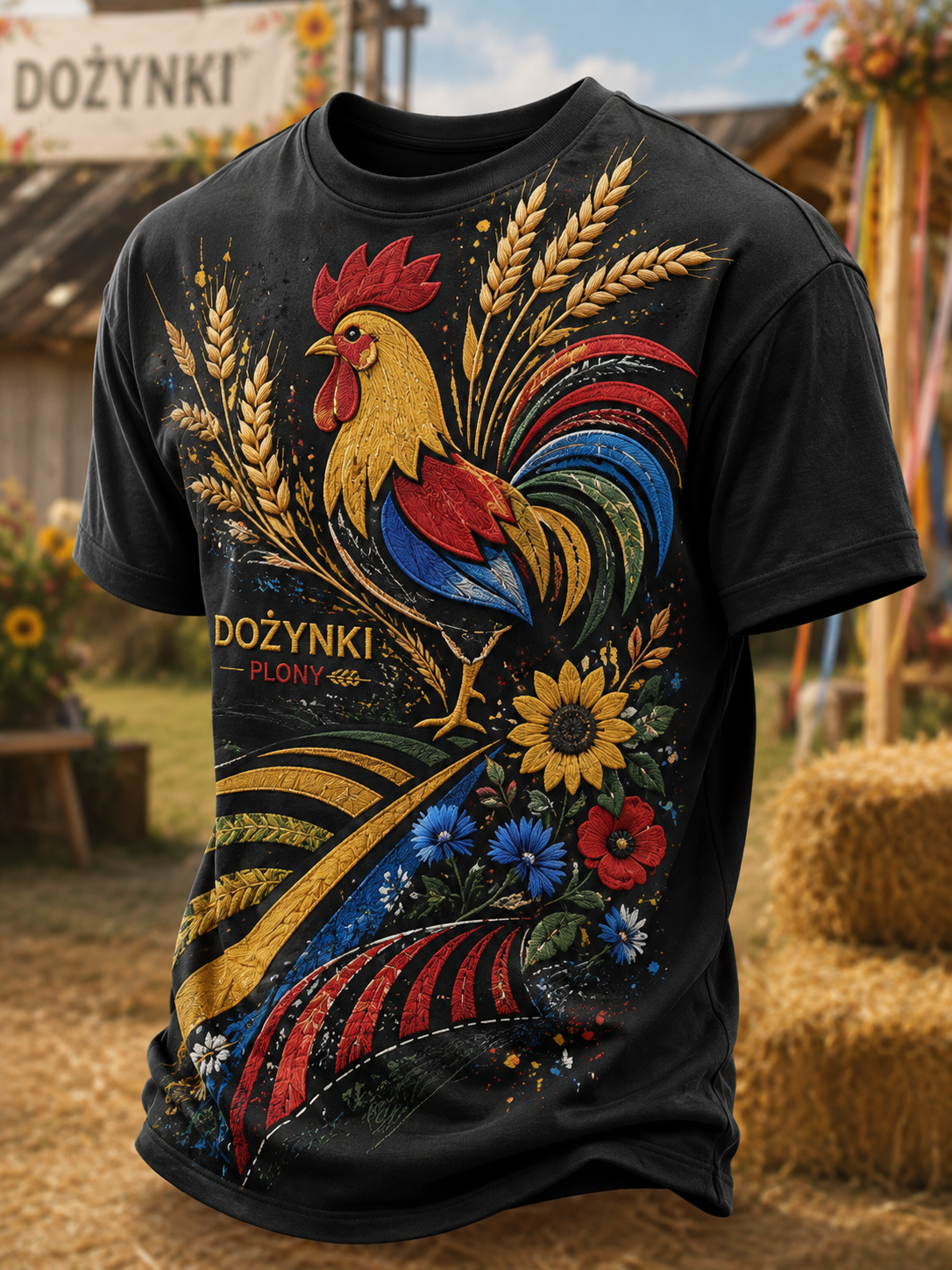 Męski t-shirt z krótkim rękawem z motywem polskiego Święta Urodzajów