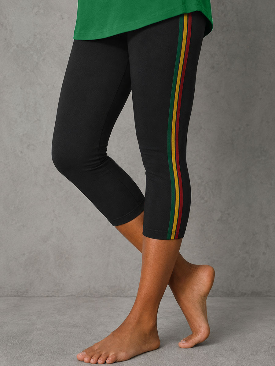 Damskie elastyczne legginsy inspirowane reggae