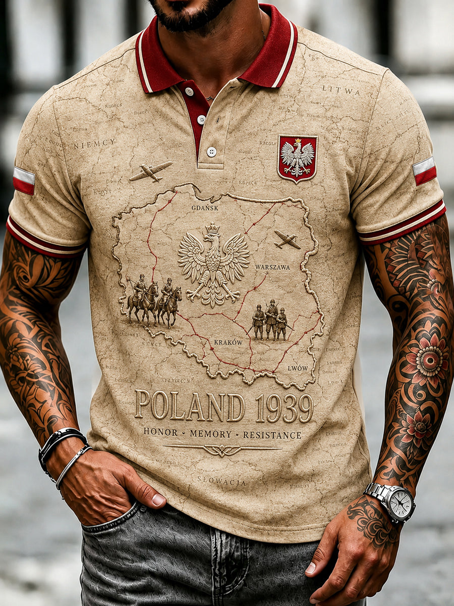 Koszulka polo w stylu vintage z polo dla weteranów z polo w stylu vintage