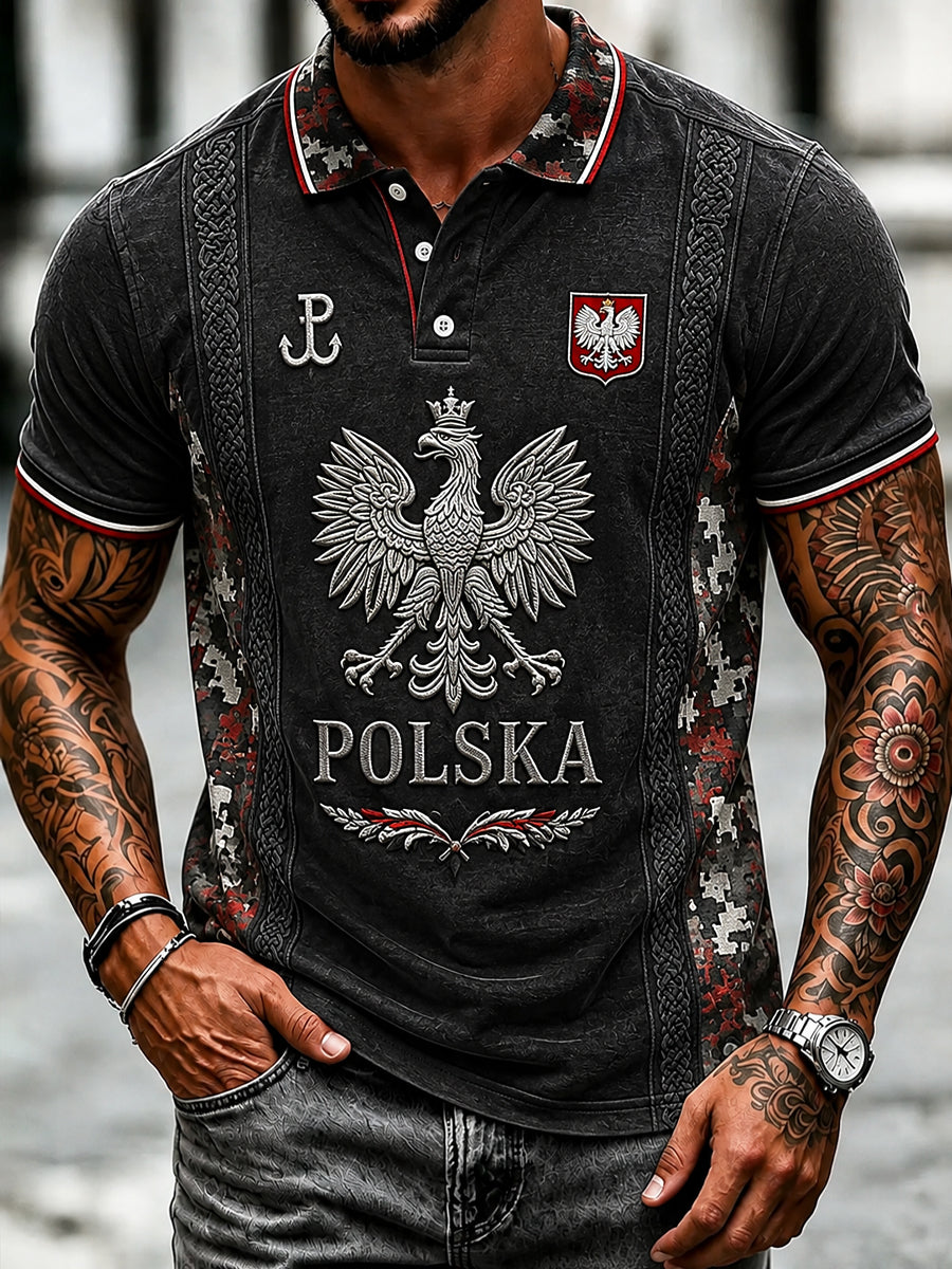 Retro polska pamiątkowa koszulka polo na co dzień