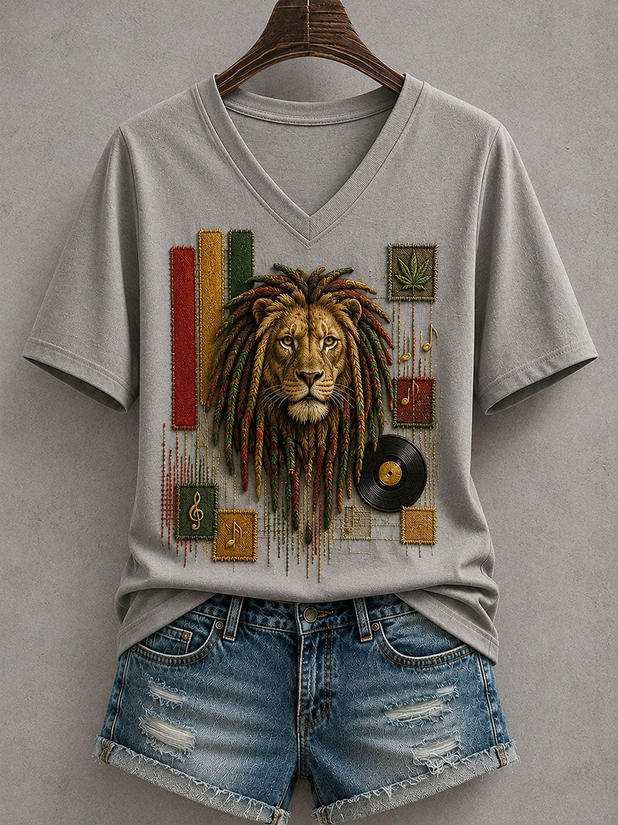Damski t-shirt inspirowany reggae