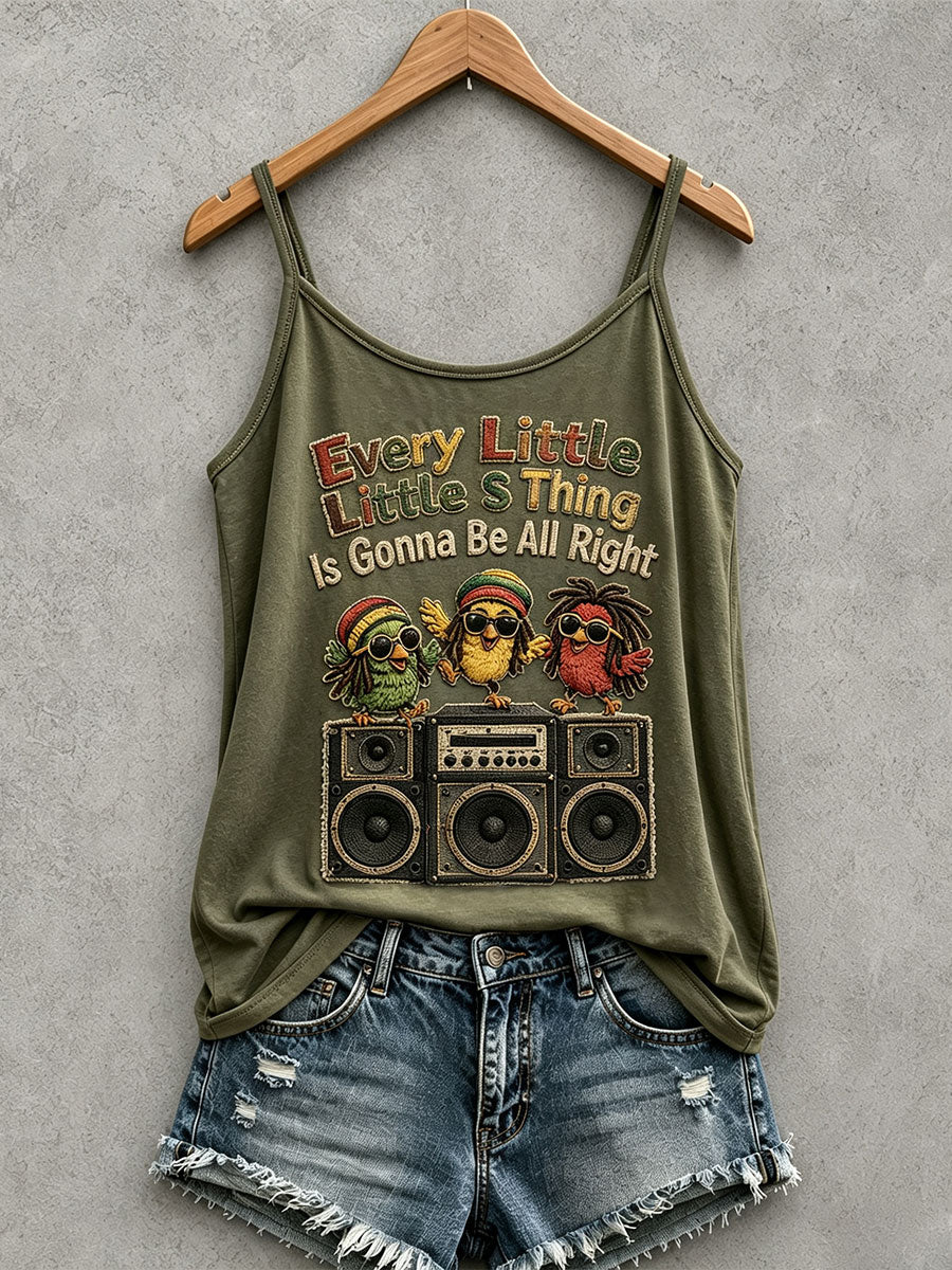 Damski tank top z napisem „Every Little Thing Is Gonna Be All Right”