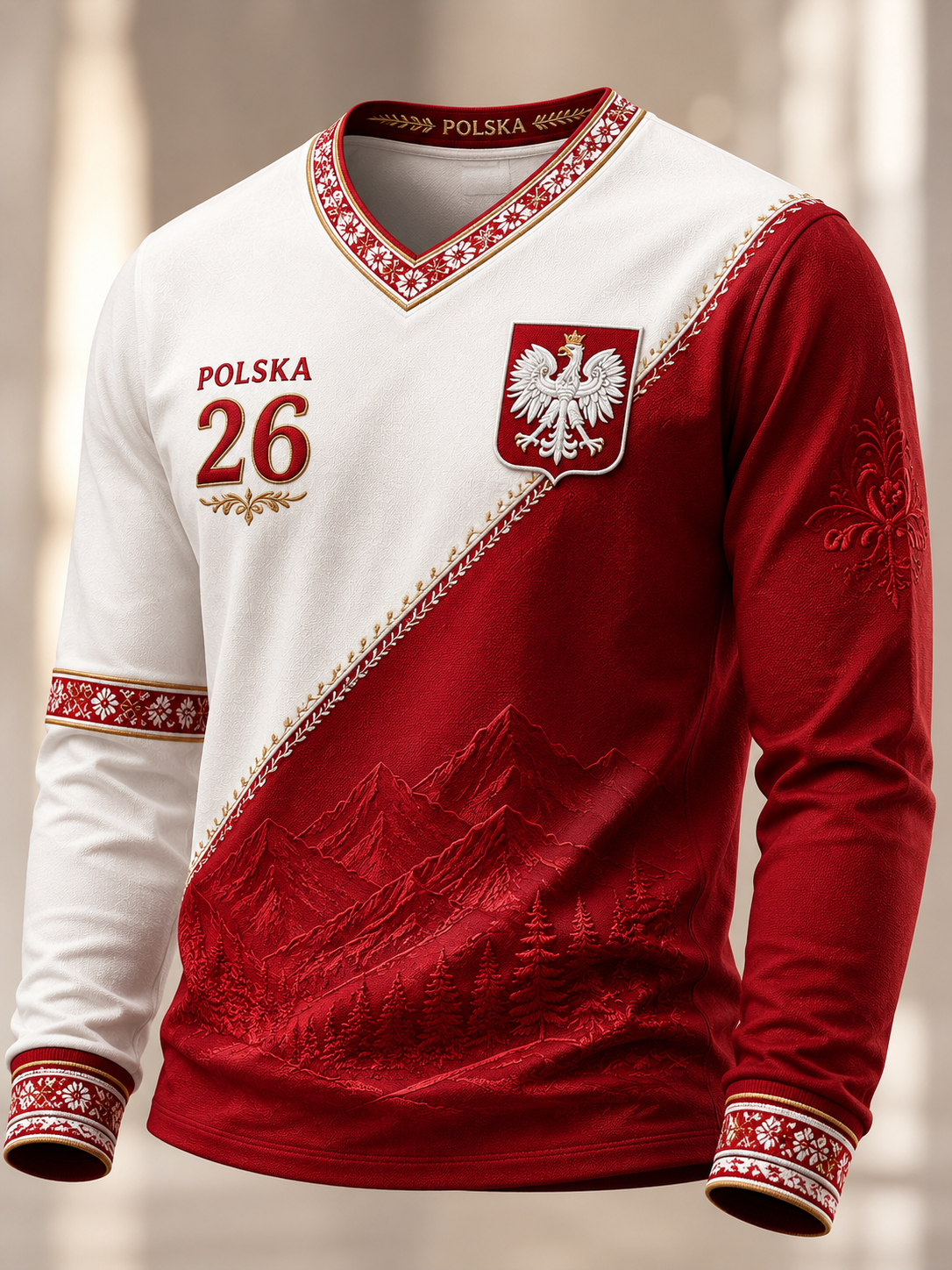 Polska koszulka męska z długim rękawem