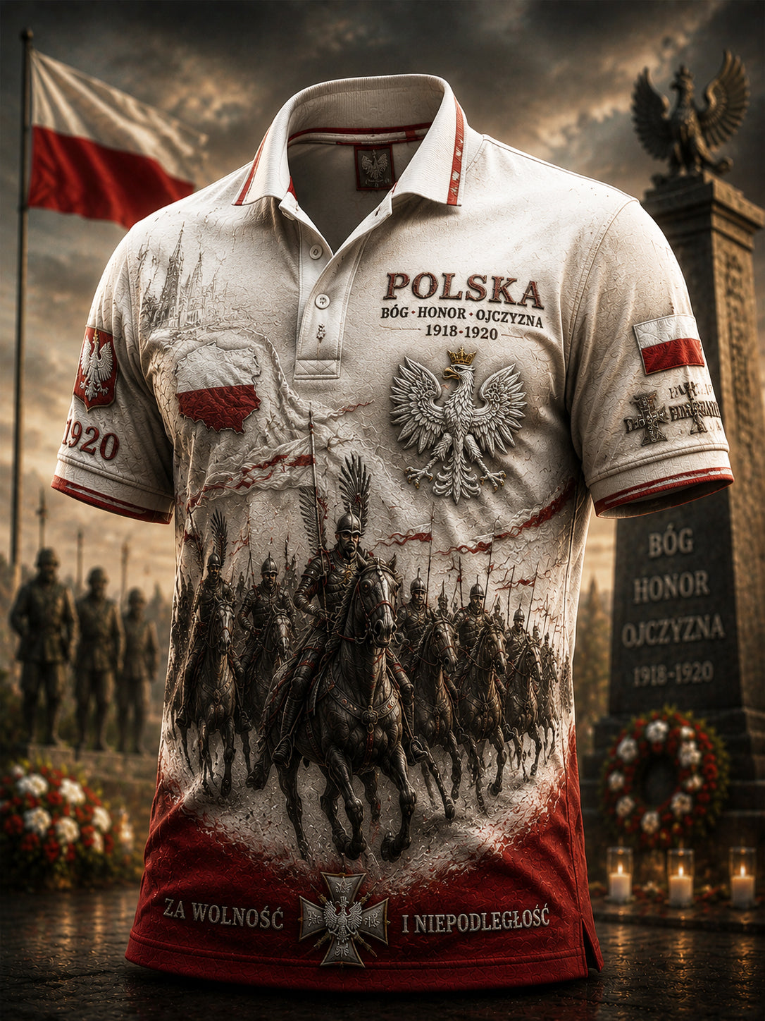 Klasyczna polska koszulka polo Uhlan Pride