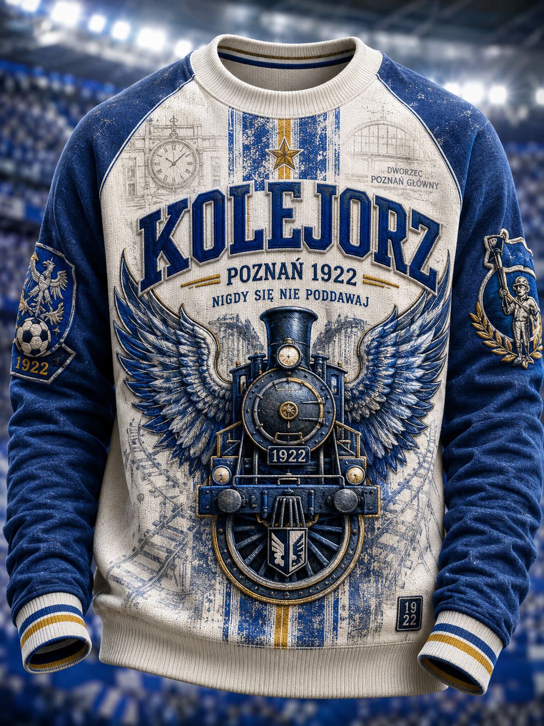 Męska koszulka z długim rękawem Waffle w piłce nożnej
