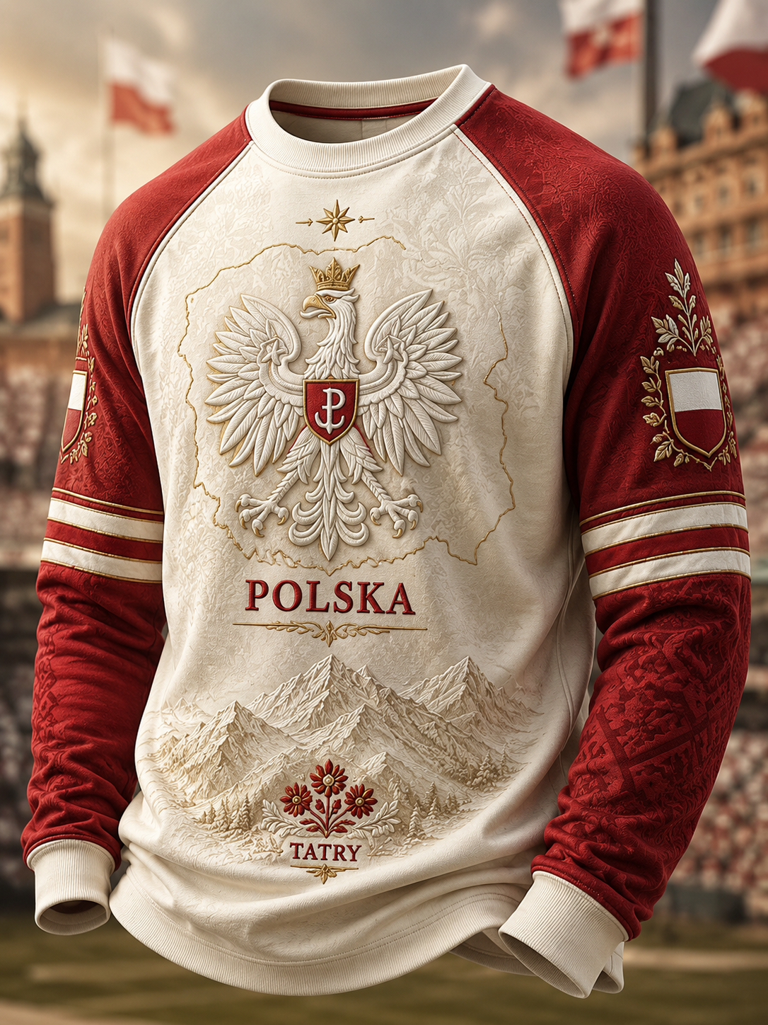 Polskie sztuka męski t-shirt z długim rękawem