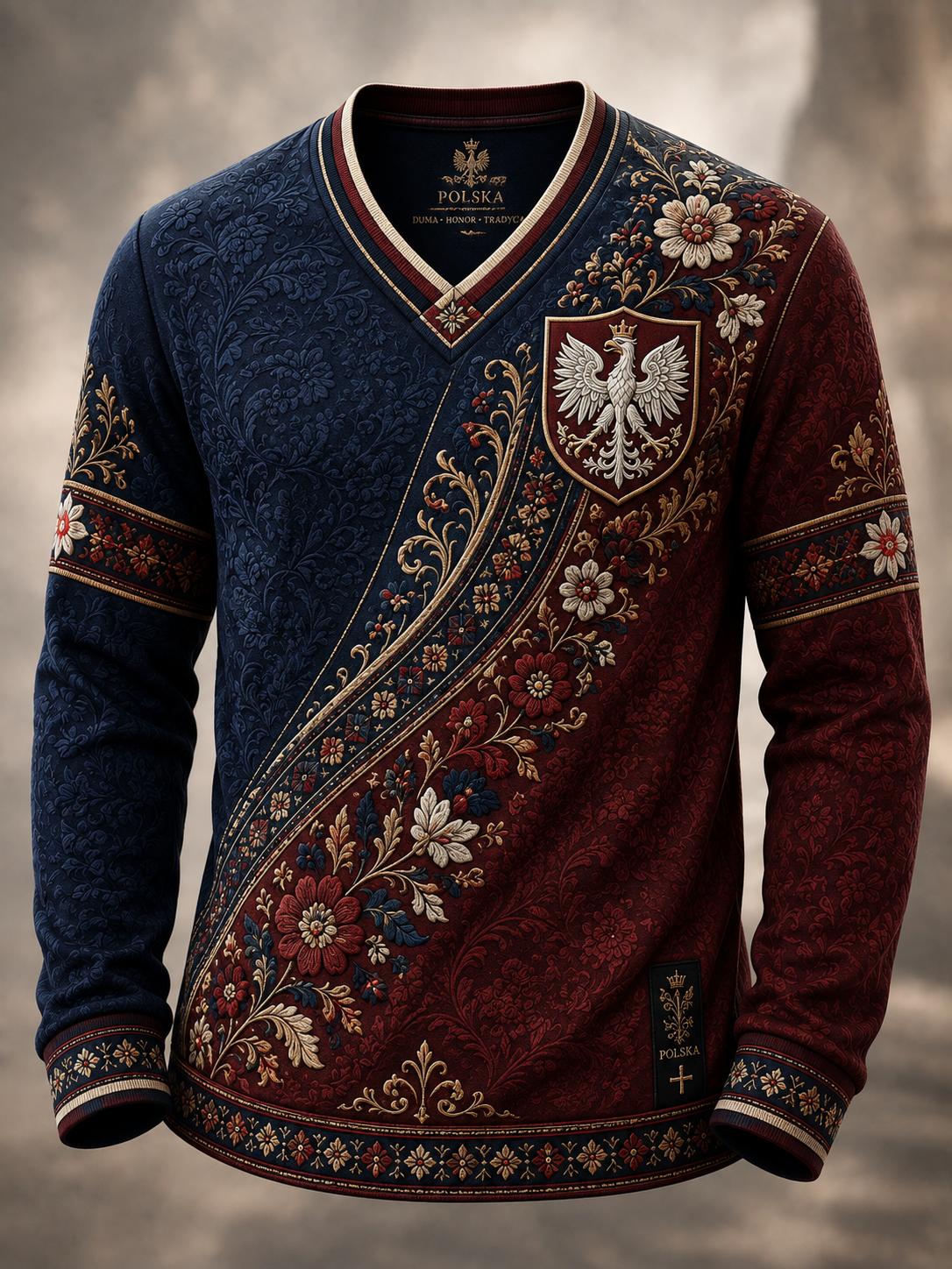 Polskie sztuka męski t-shirt z długim rękawem