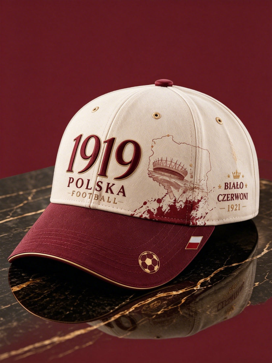 Czapka z nadrukiem w stylu piłkarskim