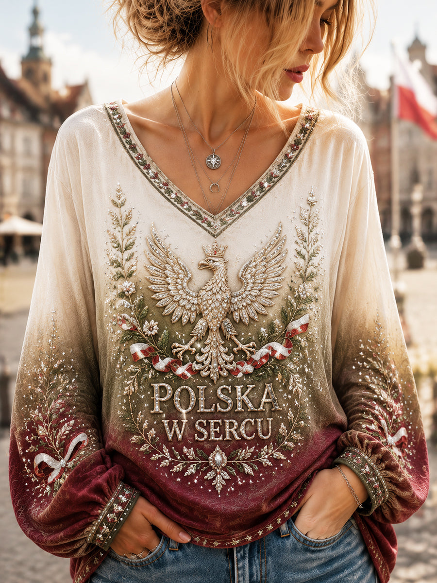 Klasyczny Narodowy Dziedzictwo Casual Top