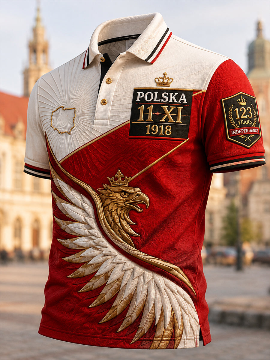 Męski T-shirt z krótkim rękawem na Dzień Niepodległości Polski