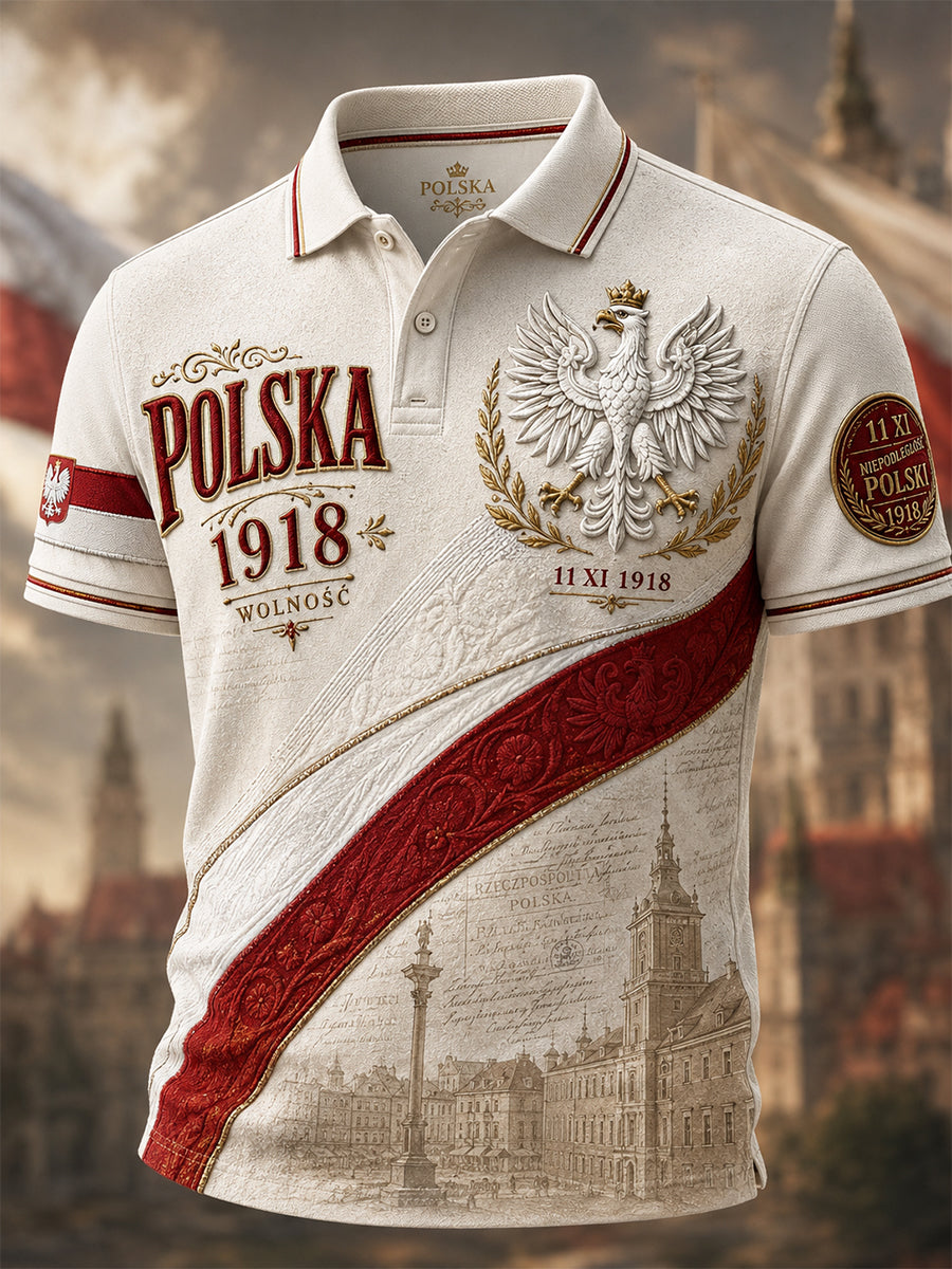 Męski T-shirt z krótkim rękawem na Dzień Niepodległości Polski