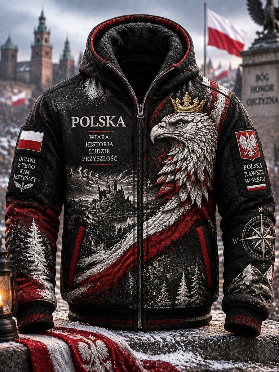 Klasyczna kurtka z kapturem z polarową podszetką National Heritage