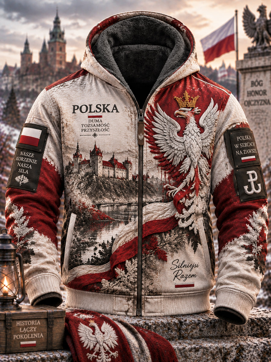 Graficzna kurtka z kapturem z nadrukiem Patriotic Heritage
