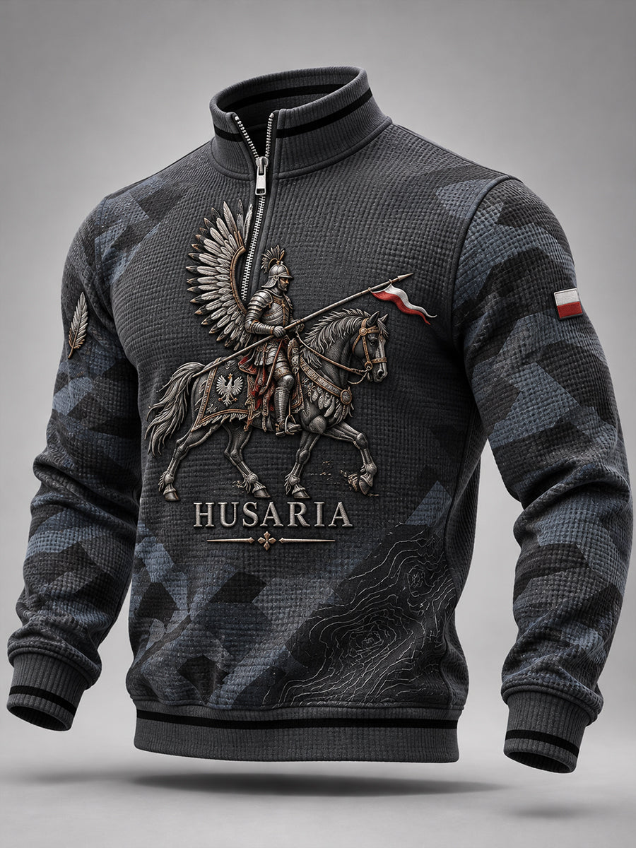 Męska bluza wojskowa z Polski z zamkiem błyskawicznym
