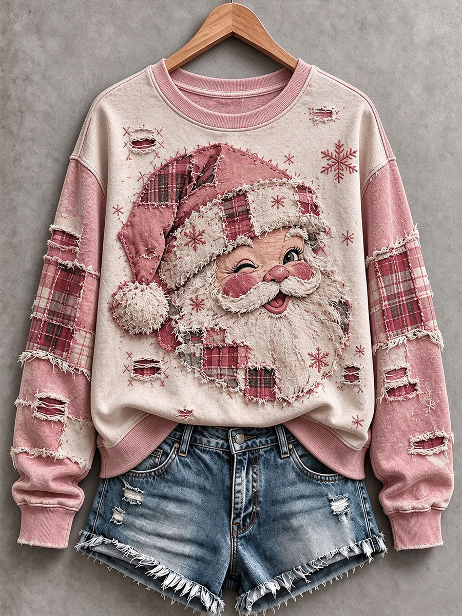 Damska różowa bluza Santa Vintage