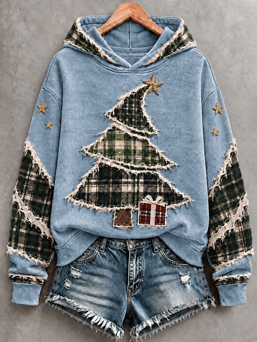 Damska bluza z kapturem na choinkę