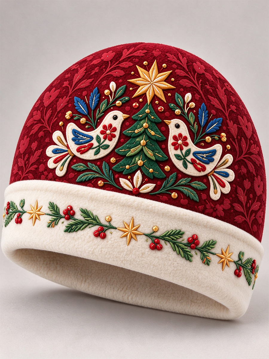 Polish Christmas Art Vintage Autumn And Winter Warm Cold Knitted Hat