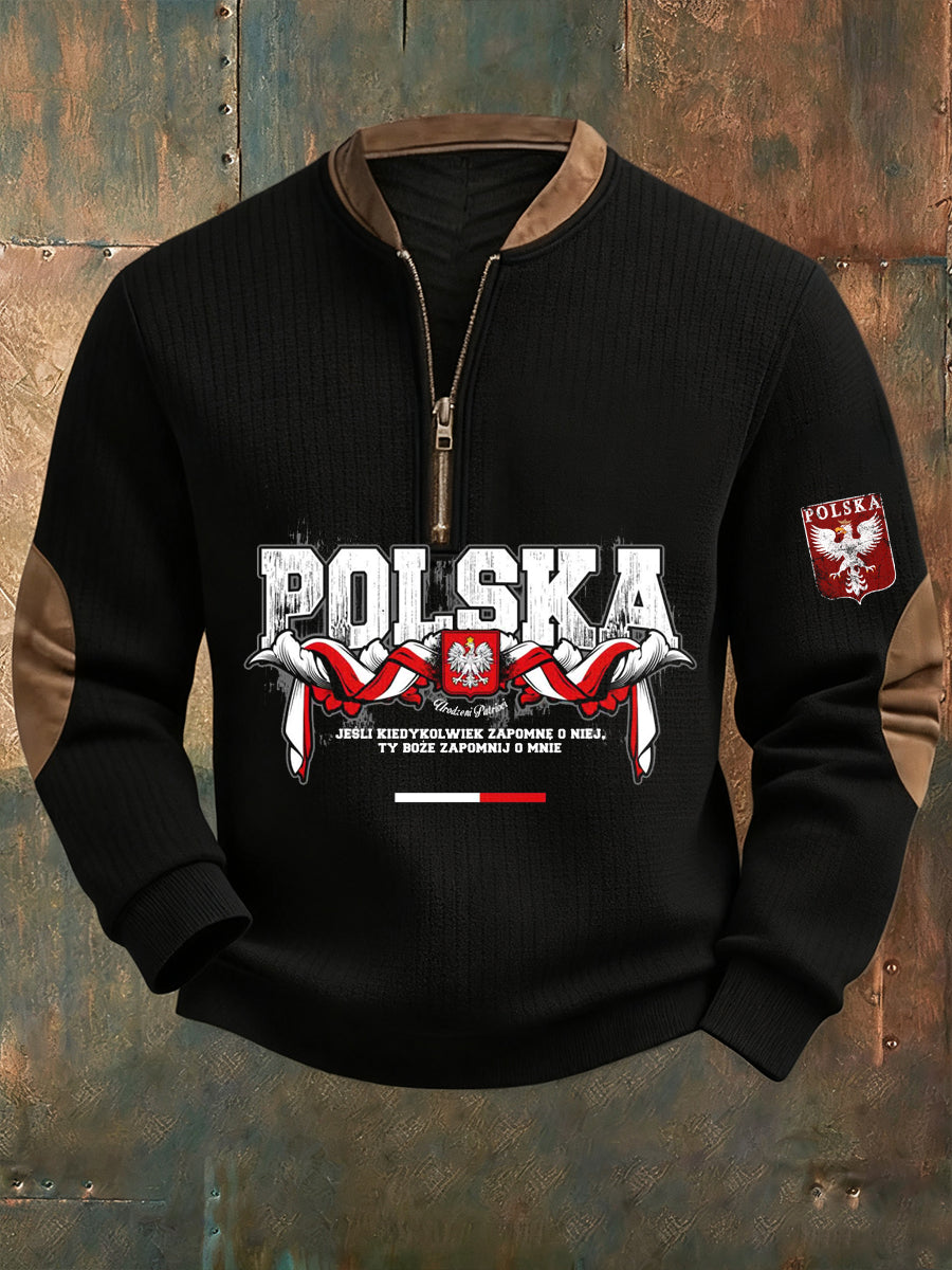 Polski Vintage Biały Orzeł Casual Bluza