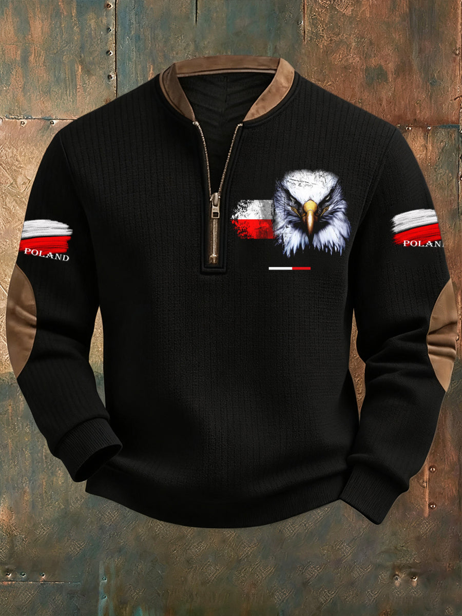 Polski Vintage Biały Orzeł Casual Bluza